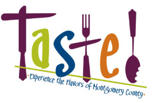 Taste of Montgomery County logo: Experience the flavors of Montgomery County